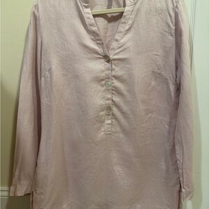 Saks Fifth Avenue Light Pink Button-Down Shirt, Linen size M, cover up